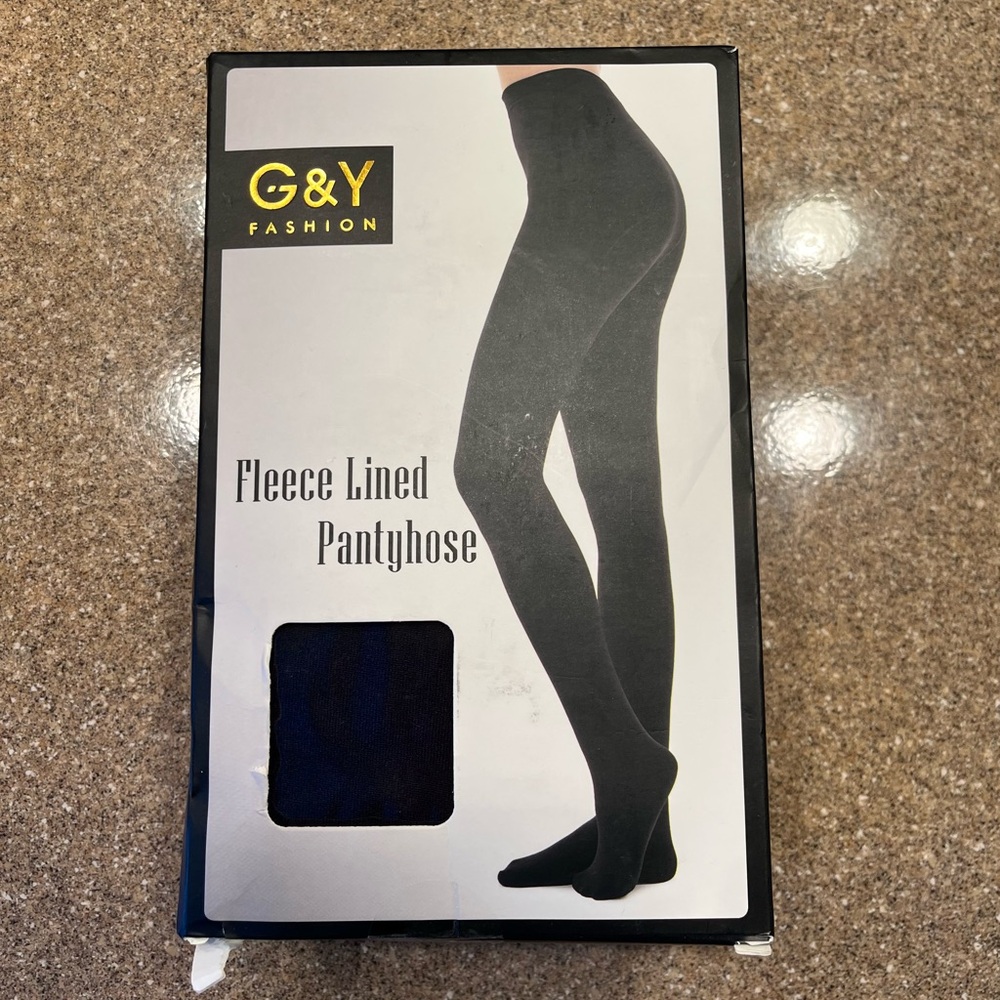 G&Y Fashion Black & Navy Fleece Lined Pantyhose